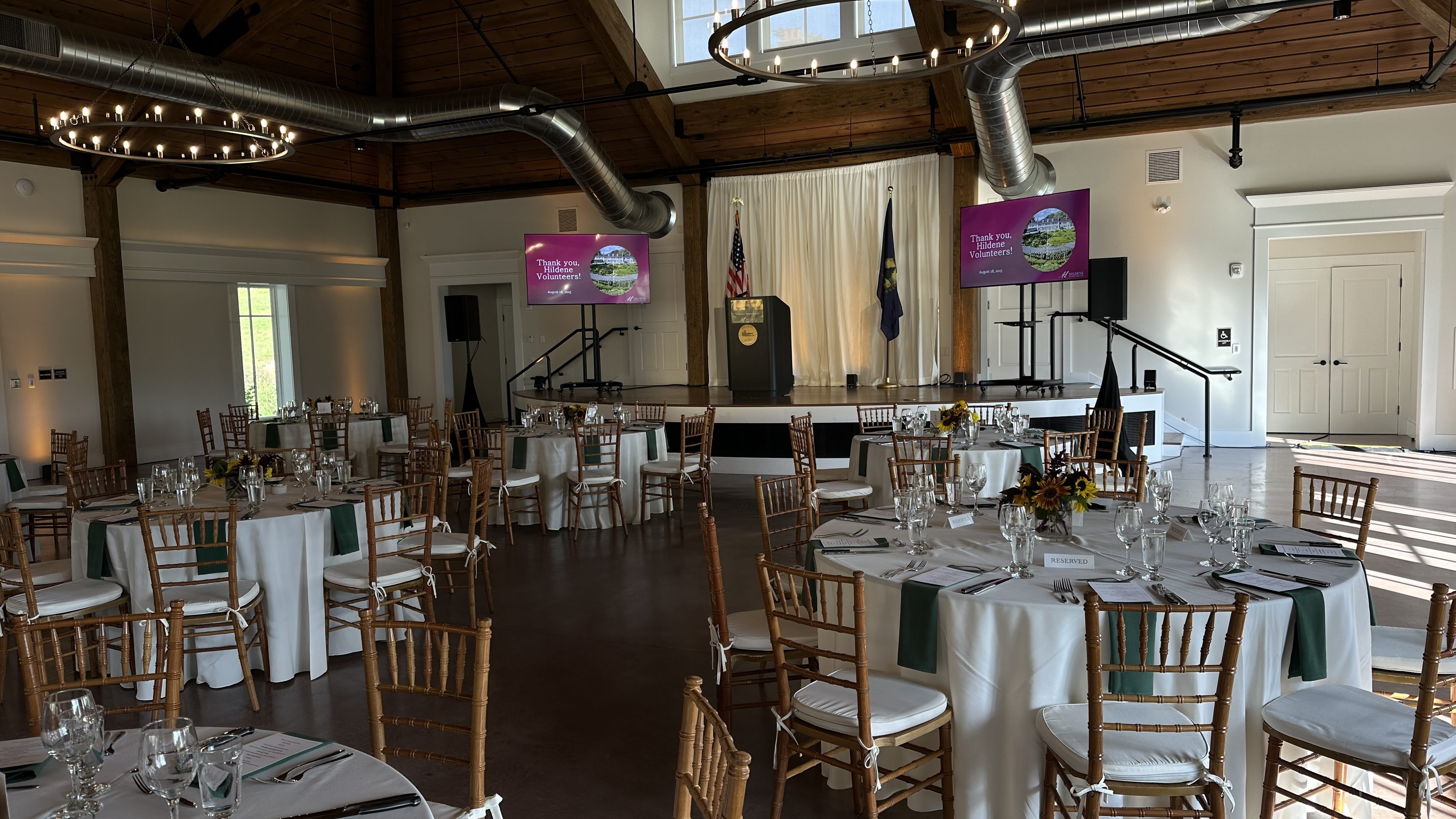 The elegant setup for the Friends Walk induction ceremony.